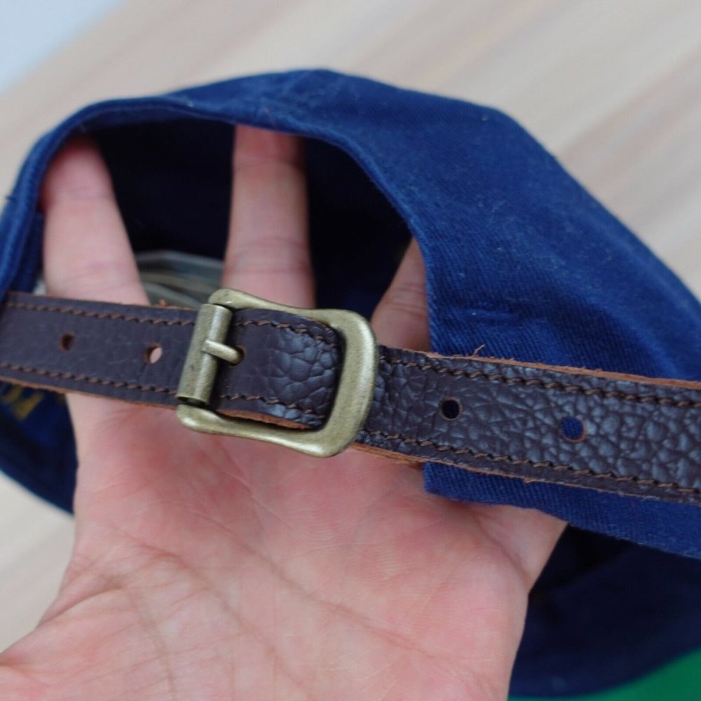 Polo Ralph Lauren Hat Mens Blue Navy Cap USA Flag Logo Pony Cotton Leather Strap - Picture 7 of 12
